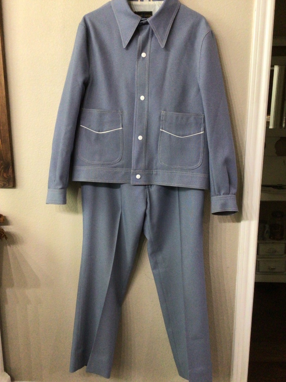 Johnny Carson Western-style Vintage disco leisure suit. Jacket size 44 pants 38